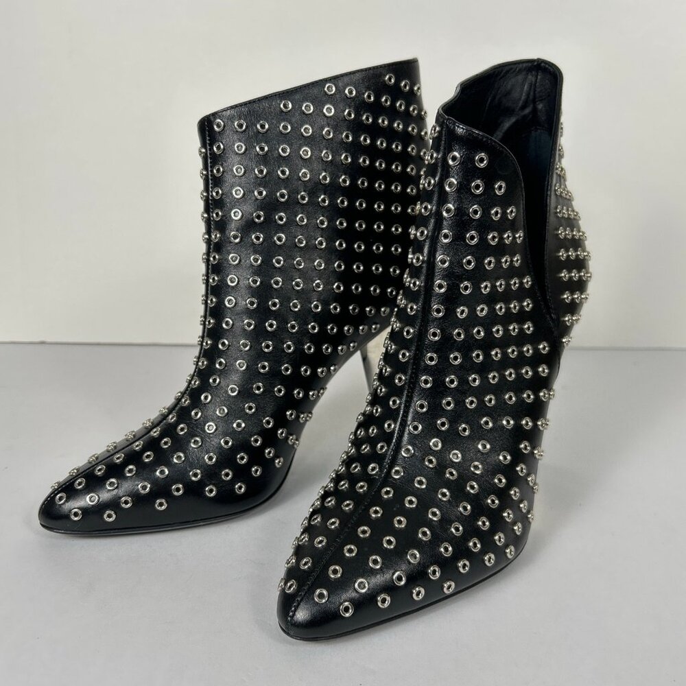 Michael Kors Collection Studded Leather Ankle Boots Italy Pointed Toe Stiletto S - Picture 4 of 15